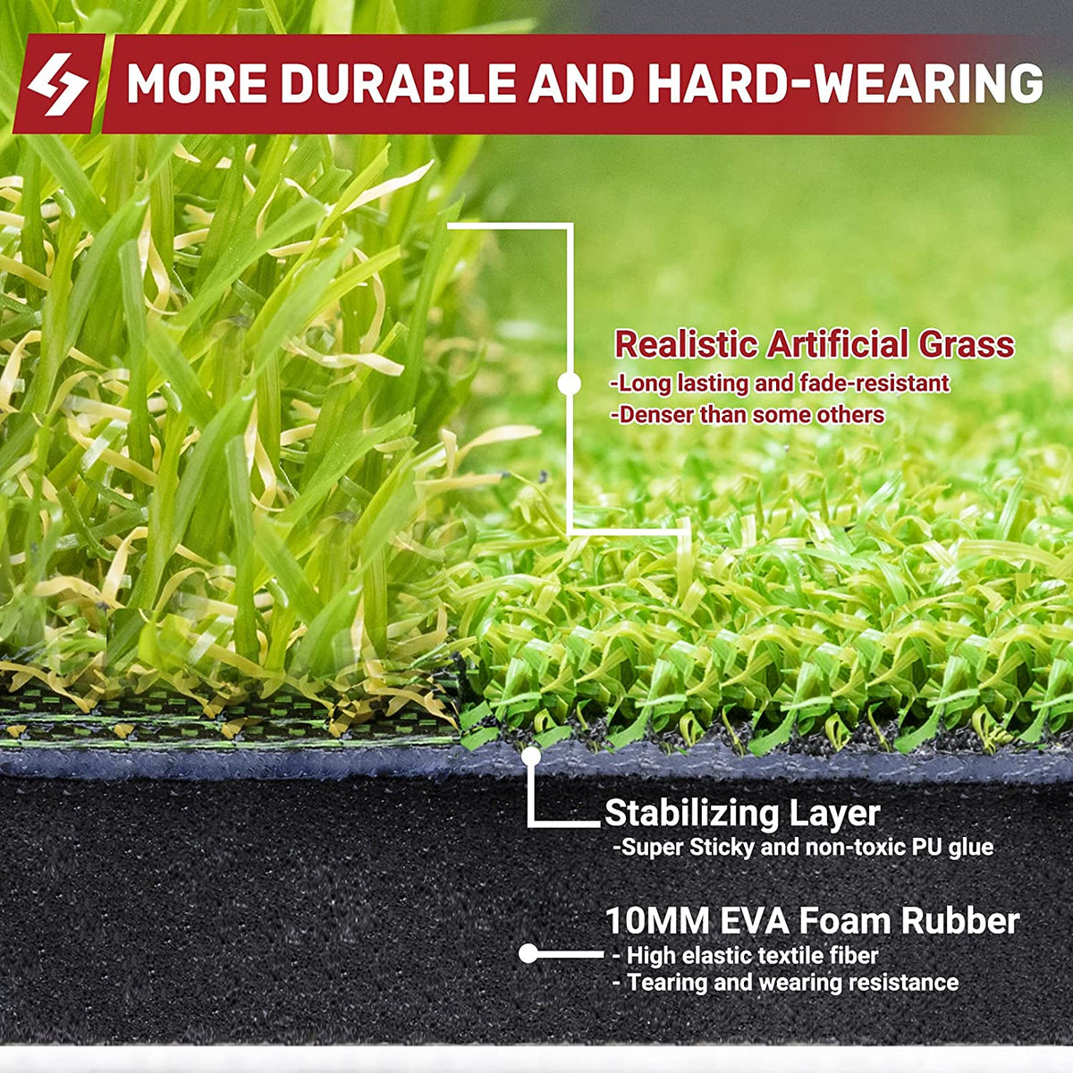 Premium Foldable Heavy-Duty Golf Hitting Mat with 10mm EVA Backing - Perfect for Indoor/Outdoor Swing & Chipping - Ideal Golf Gift for Men & Women