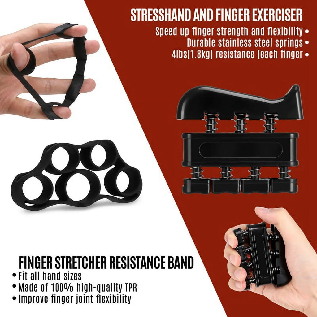 Ultimate 6 Pack Grip Strength Trainer Kit - Adjustable Resistance Hand Grippers & Forearm Workout Ring for Muscle Building & Injury Recovery
