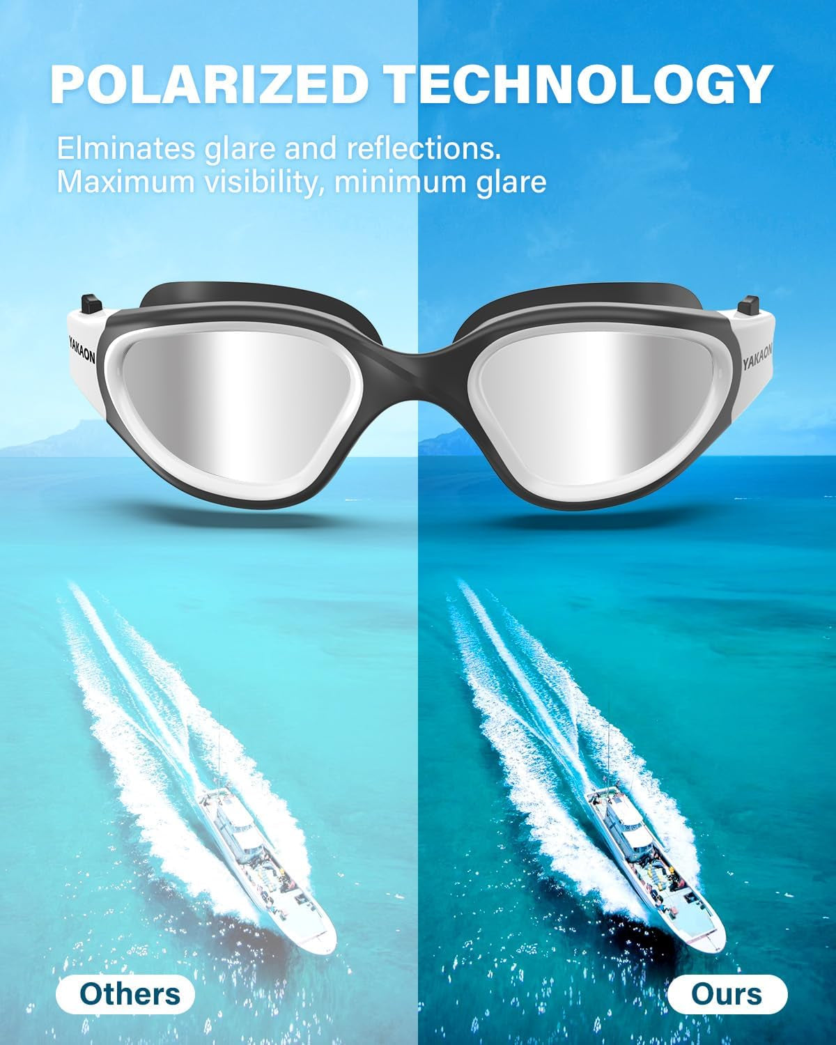 Premium Polarized Swimming Goggles for Adults - Anti-Fog, UV400 Protection, Leak-Proof Design