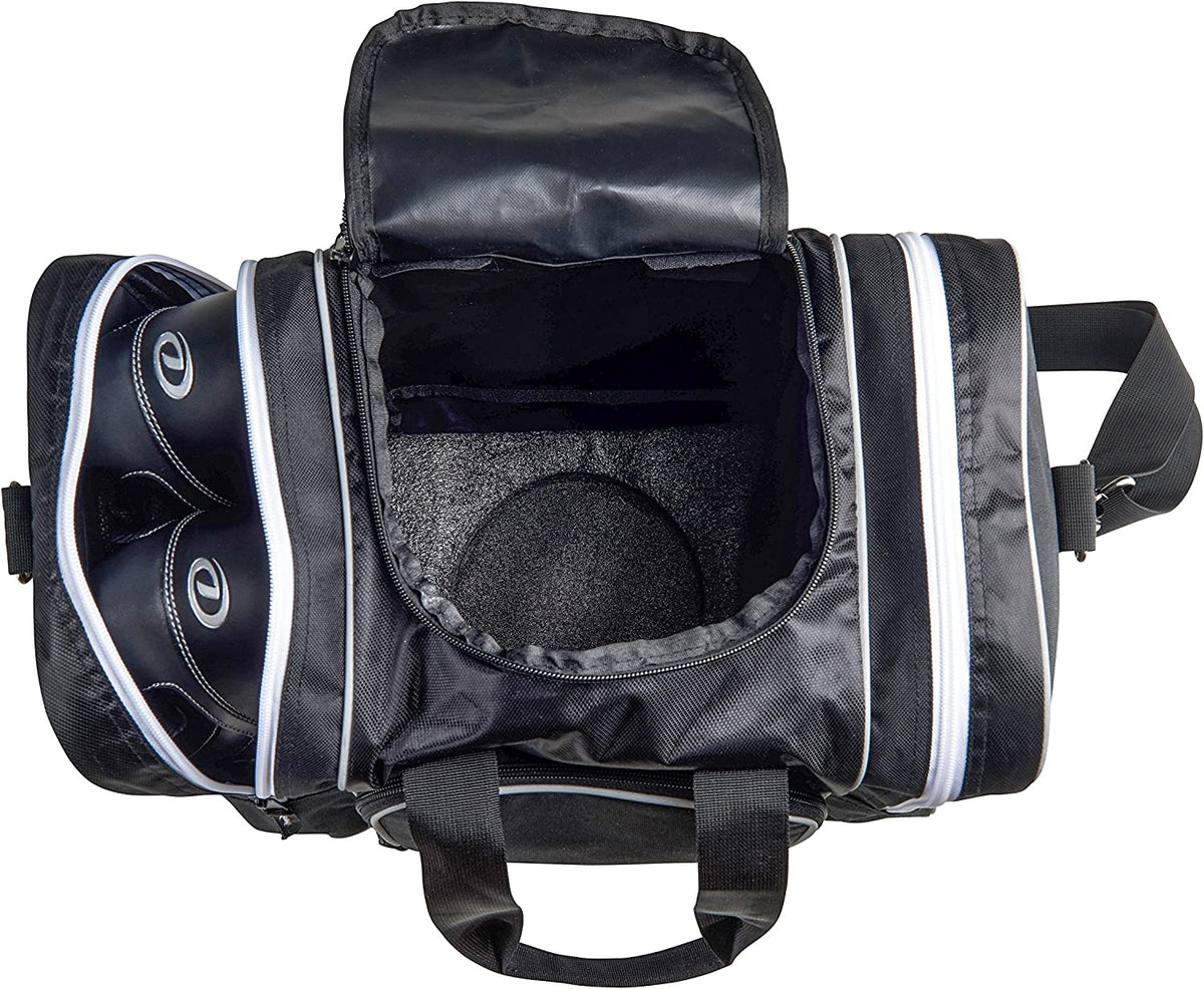 Bowling Bag for Single Ball - Single Ball Tote Bag with Padded Ball Holder - Fits a Single Pair of Bowling Shoes up to Mens Size 14