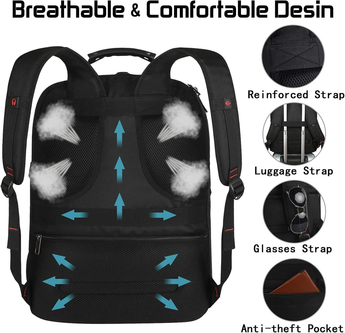 Extra Large 18.4" Laptop Backpack for Men - 55L-60L Travel & Work Companion