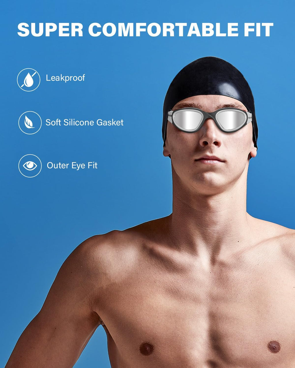 Premium Polarized Swimming Goggles for Adults - Anti-Fog, UV400 Protection, Leak-Proof Design